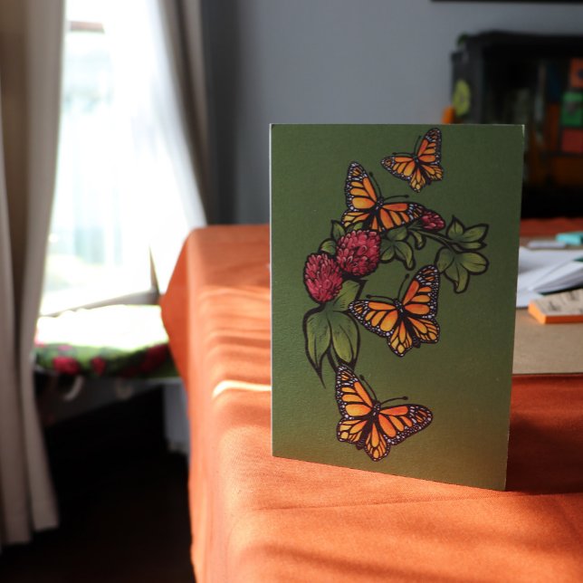 Carte Papillon monarque rouge Clover Nature (Créateur téléchargé)