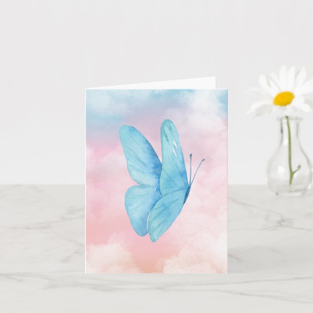 Carte Papillon onirique esthétique (Petite plante)