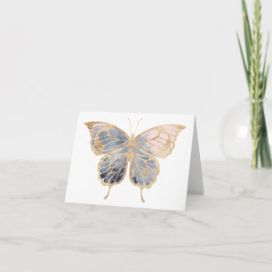 Carte Papillon Or fantaisie BLANC