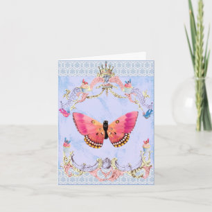 Carte Papillon rose