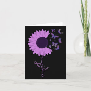 Carte Papillon Ruban Violet Tournesol