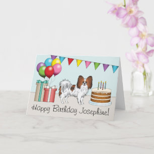 Carte Papillon Sable Rouge Joyeux Anniversaire Chien Col