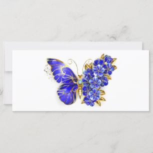 Carte Papillon saphir à fleurs