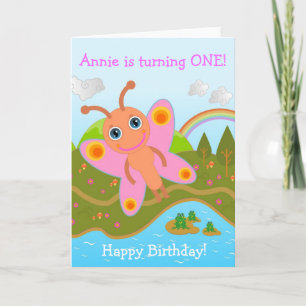 Carte Papillon souhaitant un joyeux anniversaire
