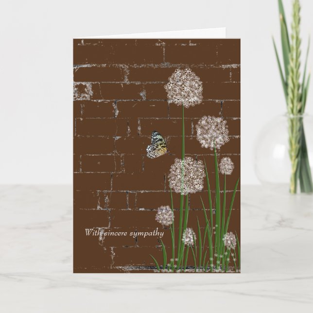 Carte Papillon sur la sympathie fleur sauvage (Devant)