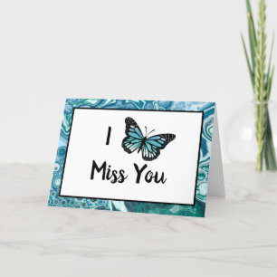 Carte Papillon turquoise   Je Vous Manque