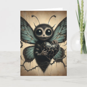 Carte Papillon Vampire mignon mais Déplaisant avec Coeur