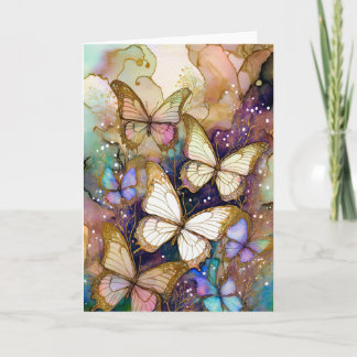 Carte Papillons aux belles couleurs marron et blanc !