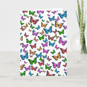 Carte Papillons colorés vintages Illustration Art