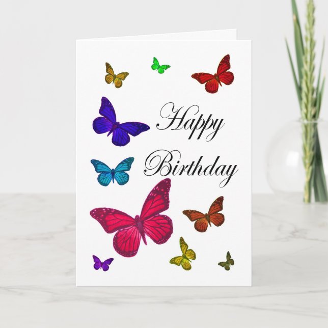 Carte Papillons d'anniversaire (Devant)