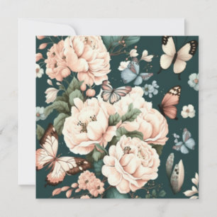 Carte Papillons et fleurs