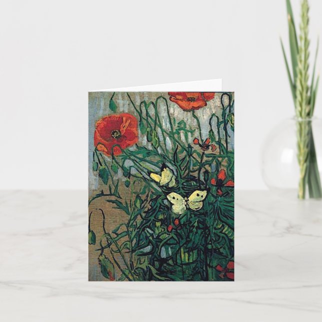 Carte Papillons et papillons Van Gogh Art (Devant)