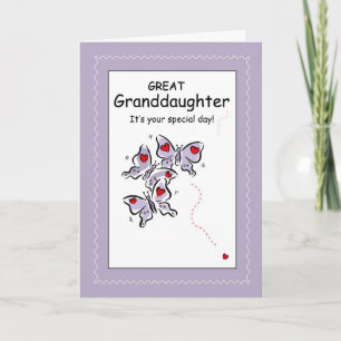 Carte Papillons Grand-fille Anniversaire