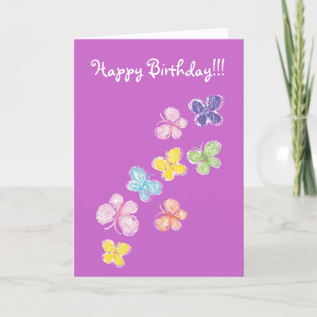 Carte papillons Joyeux anniversaire ! ! ! (Devant)