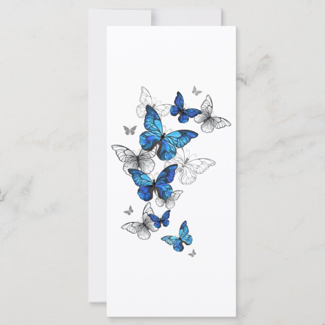 Carte Papillons volants bleus Morpho (Devant)