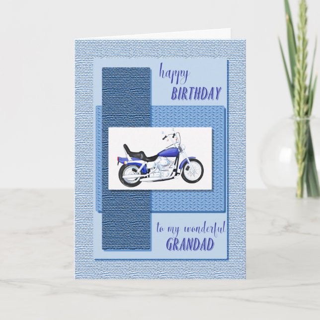 Carte Papy, anniversaire de vélo de moteur (Devant)
