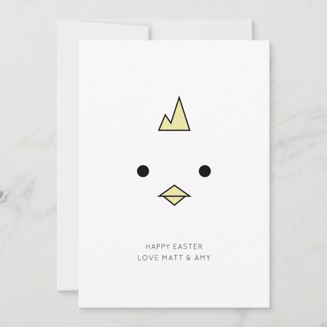 Carte Pâques à visage de poulet mignonne (Devant)