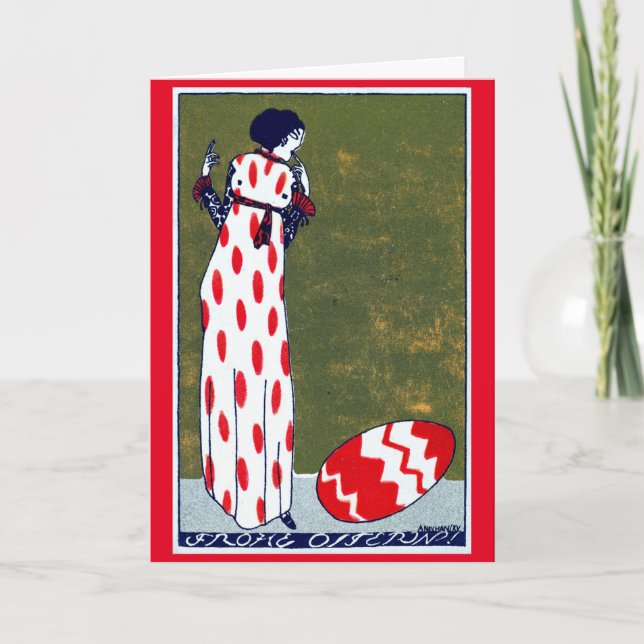 Carte Pâques Art Nouveau (Devant)