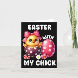 Carte Pâques avec mon poussin Annonce de grossesse de Pâ