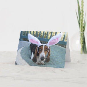Carte Pâques Basset Hound