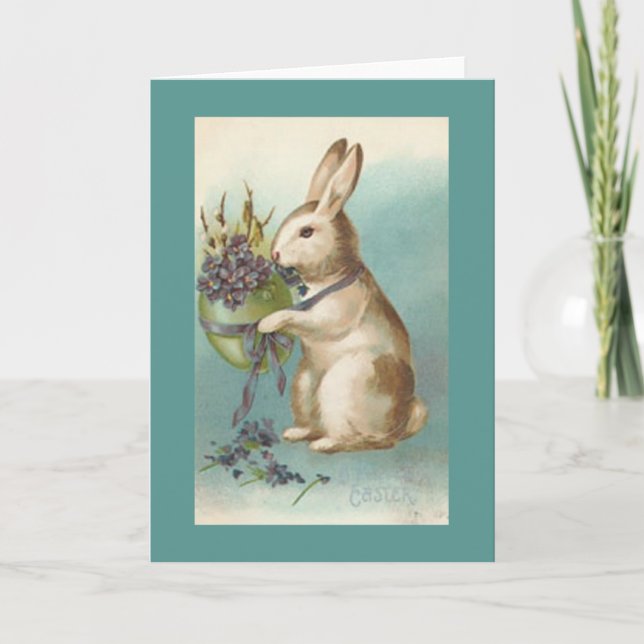 Carte Pâques Bunny de Pâques victorienne (Devant)