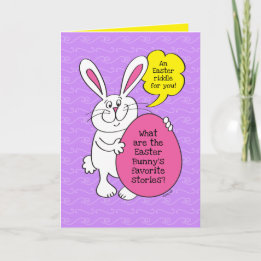 Carte Pâques Bunny Hoppy Stories Riddle For Kids Card