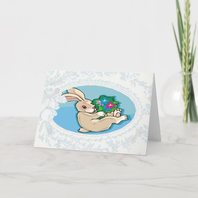 Carte Pâques Bunny Joueuse (Devant)