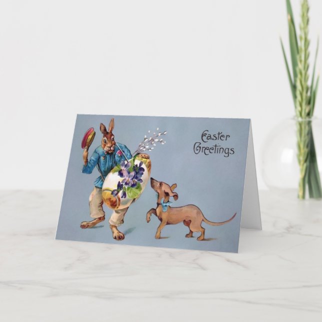 Carte Pâques Chien vintage (Devant)