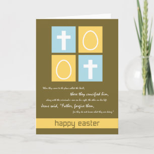 Carte Pâques chrétienne ~ Croix & Oeufs
