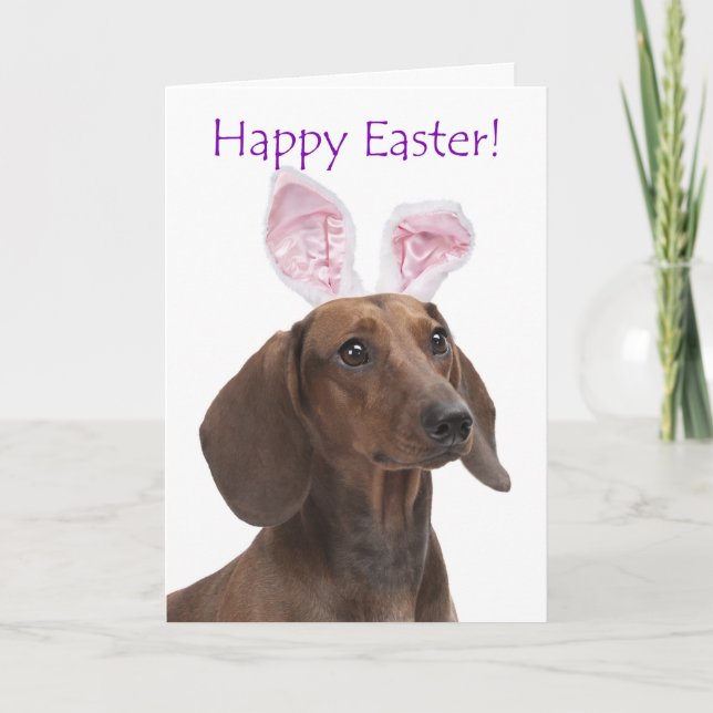 Carte Pâques Cute Dachshund (Devant)