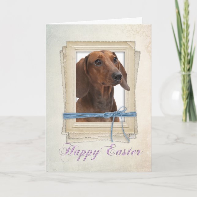Carte Pâques Dachshund (Devant)