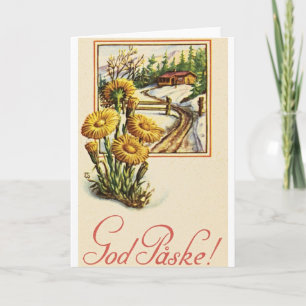 Carte Pâques danoise vintage