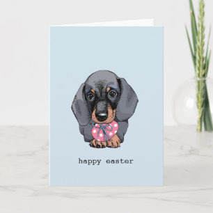 Carte Pâques de chiot Dachshund