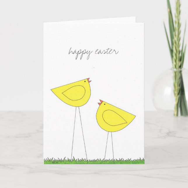 Carte Pâques Deux Poussins (Devant)