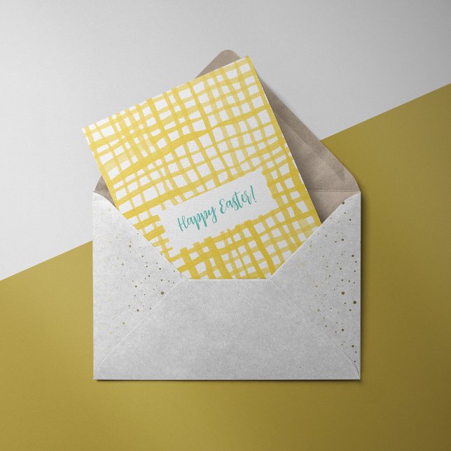 Carte Pâques en vichy jaune (Créateur téléchargé)