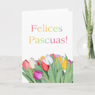 Carte Pâques espagnole - Felices Pascuas - tulip b