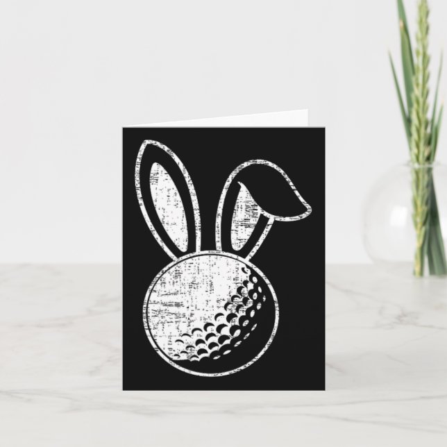 Carte Pâques Golf Bunny Ears Funny Golf Cadeau (Devant)