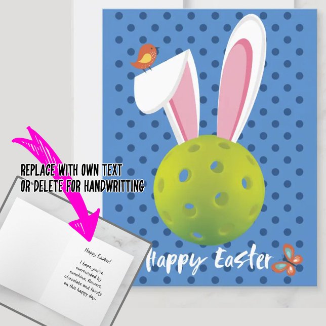 Carte 🐰 Pâques joyeuses pour Pickleballer, mignonne (Créateur téléchargé)