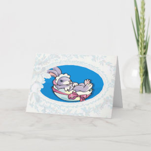 Carte Pâques lapin bébé