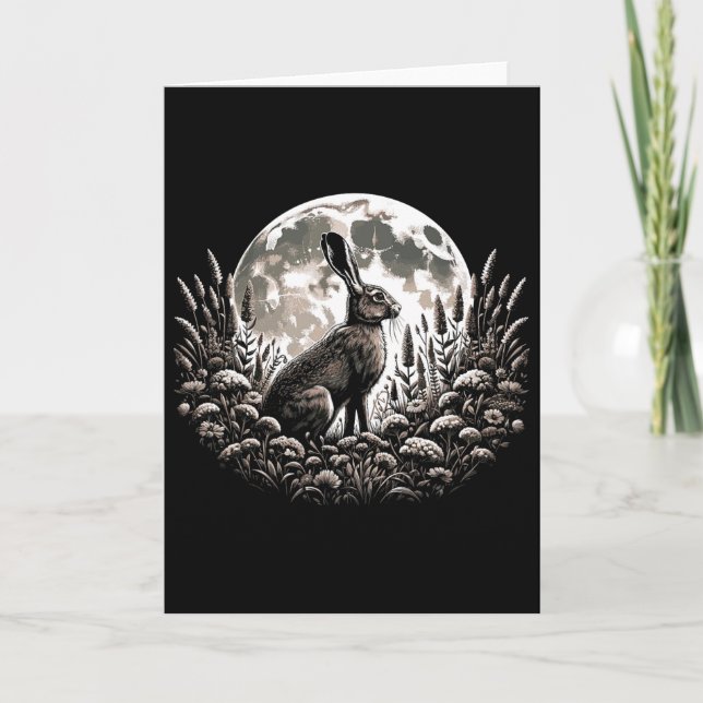 Carte Pâques Ostara Eostre Sorcellerie païenne Lune de p (Devant)