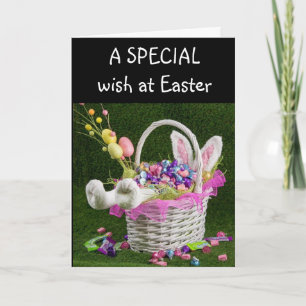 CARTE "PÂQUES" SPÉCIAL *FILLE* DE LA PART D'UN LAPIN SP