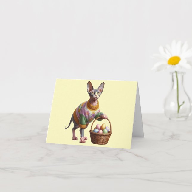 Carte Pâques téléchargeable Sphynx (Petite plante)