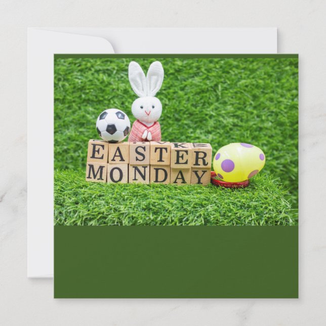 Carte Pâques vacances avec balle de football Pâques Bunn (Devant)