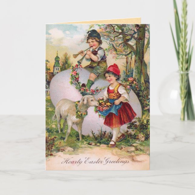Carte Pâques vintage (Devant)