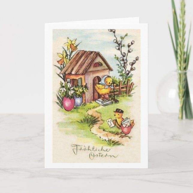 Carte Pâques vintage (Devant)