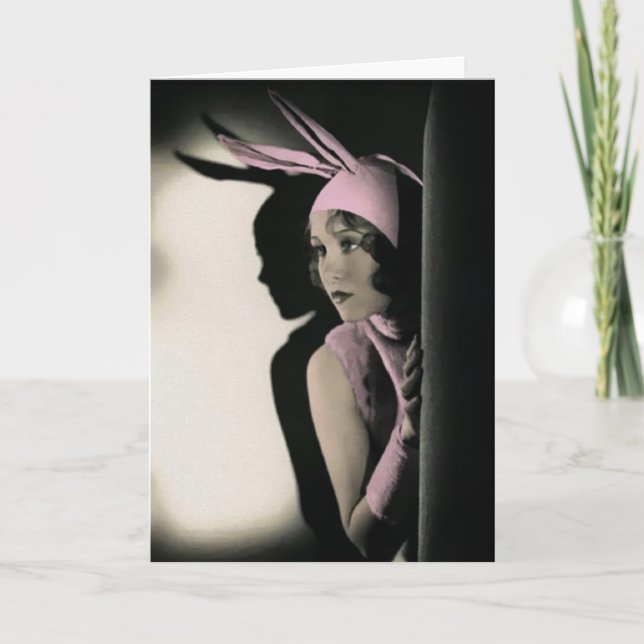 Carte Pâques vintage Jolie Bunny (Devant)