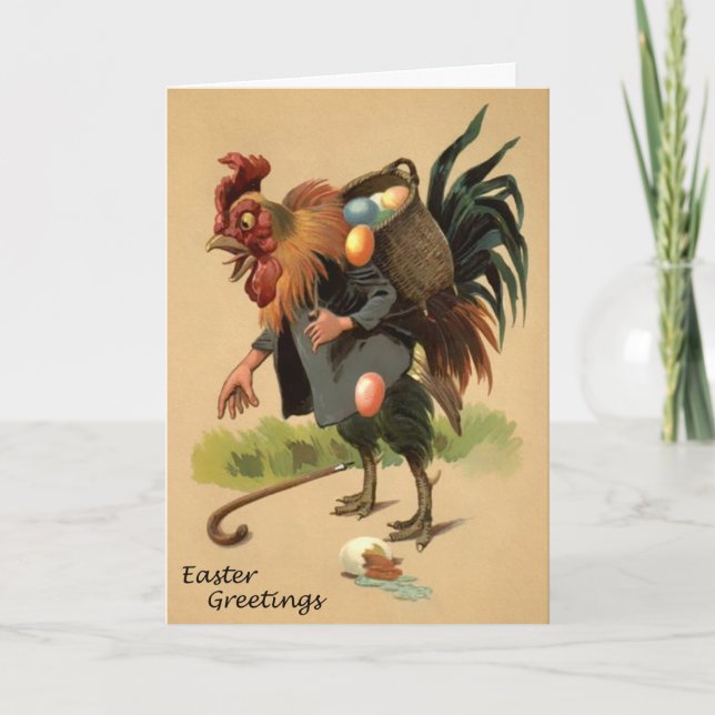 Carte Pâques vintage Roster (Devant)