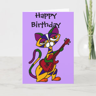 Carte PAR le chat frais jouant la bande dessinée de