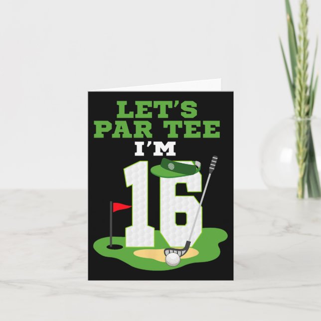 Carte Par Tee J'ai 16 ans Anniversaire Golf Thème (Devant)