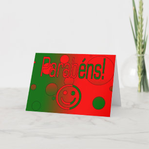 Carte Parabéns ! Le drapeau du Portugal colore l'art de